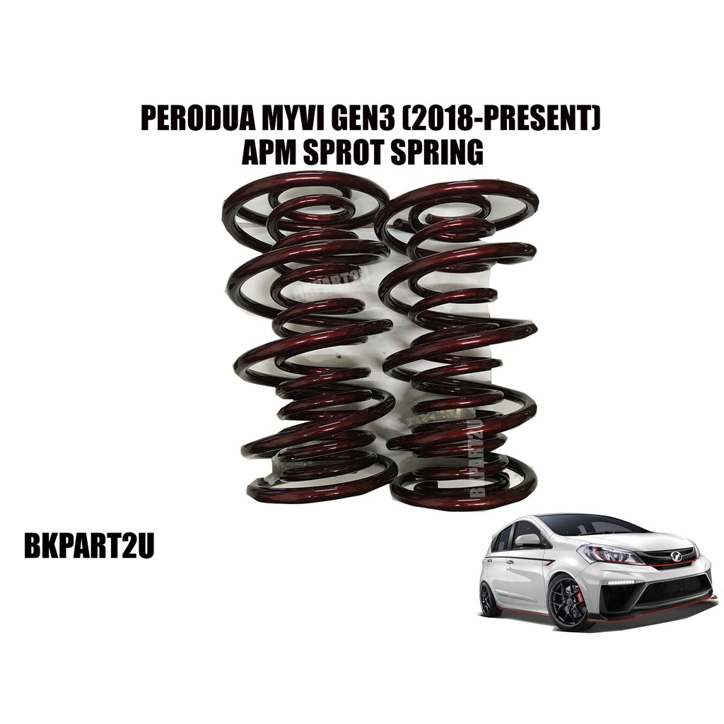 Perodua Myvi 2018 Gen3 2018 2020 Sport Spring Apm Performax Sport Lowered Coil Springs One Set 4pcs Sport Spring Shopee Malaysia