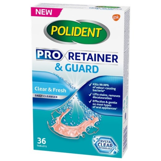 [READY STOCK] Polident Pro Retainer & Guard Daily Cleanser Tablets For