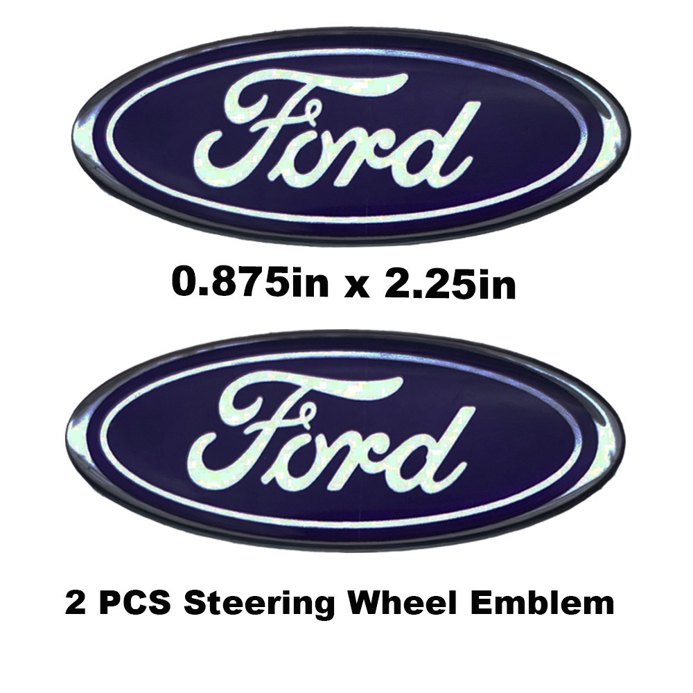0.875in x 2.25in 2 PCS Red F150 Steering Wheel Emblem Badge Overlay Decal Sticker For F150 F250 F350 