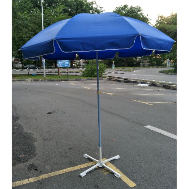 KT WARE 2m( 7ft )Round Umbrella with stand / payung niaga / payung bazar / canopy tent parasol