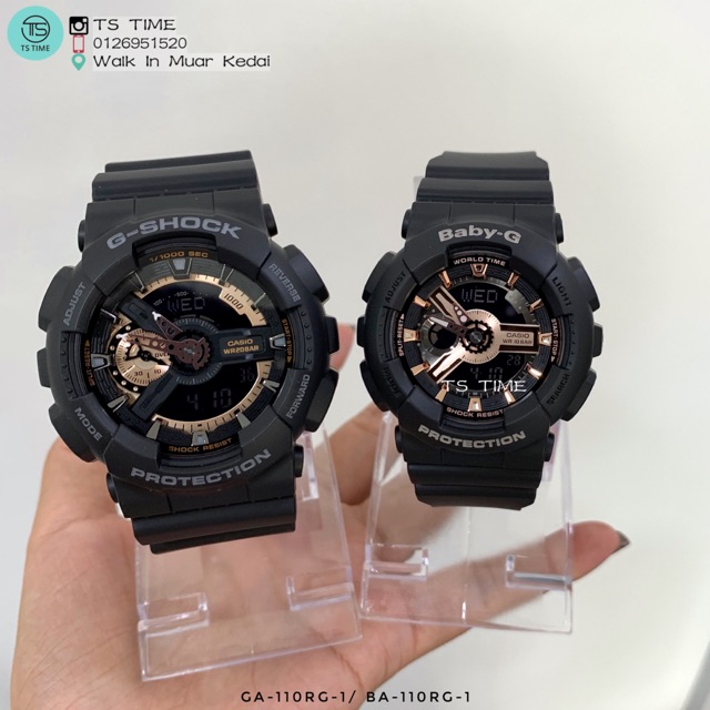 baby g black and rose gold