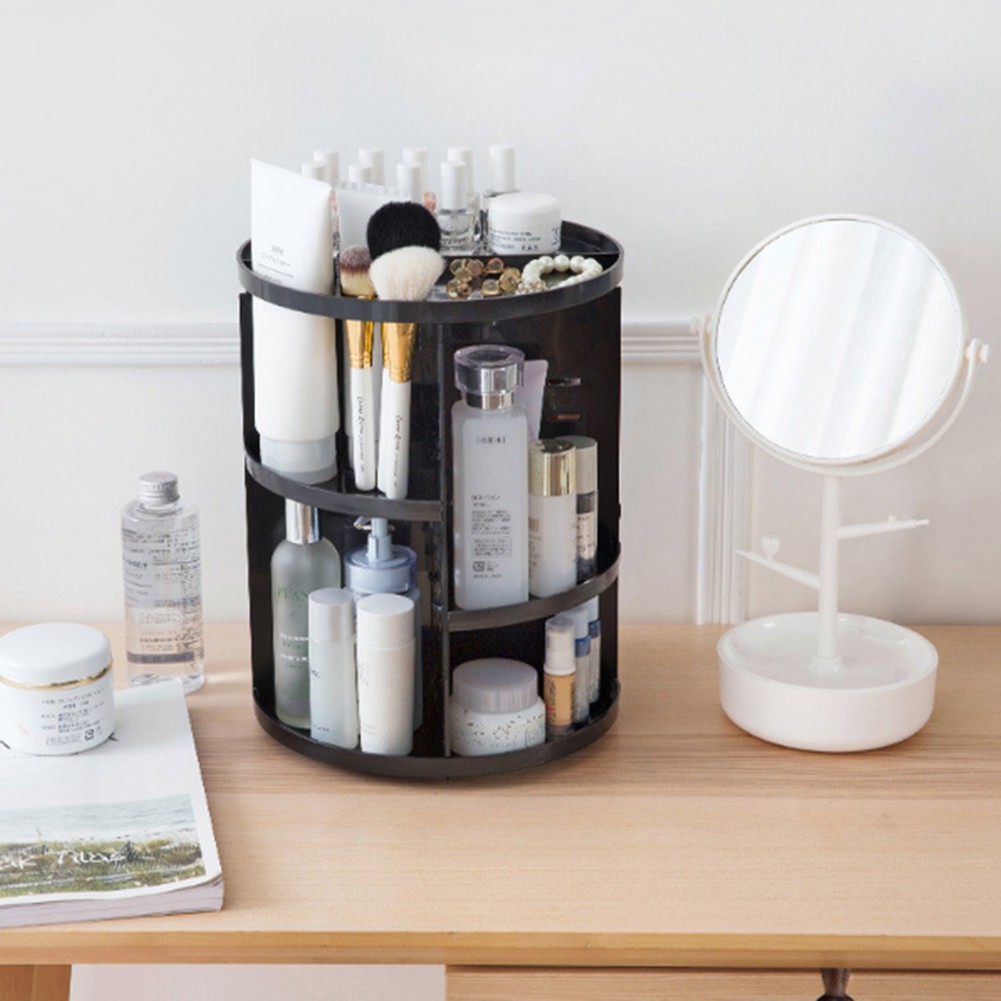 Plastic Makeup Organizer 360-Degree Rotating Cosmetic ...