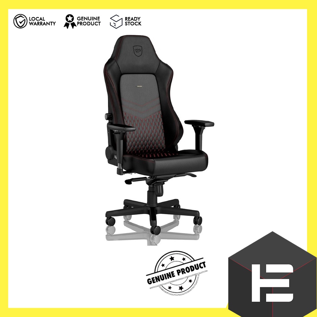NOBLECHAIRS HERO GAMING CHAIR GENUINE LEATHER ( BLACK/RED ) Shopee