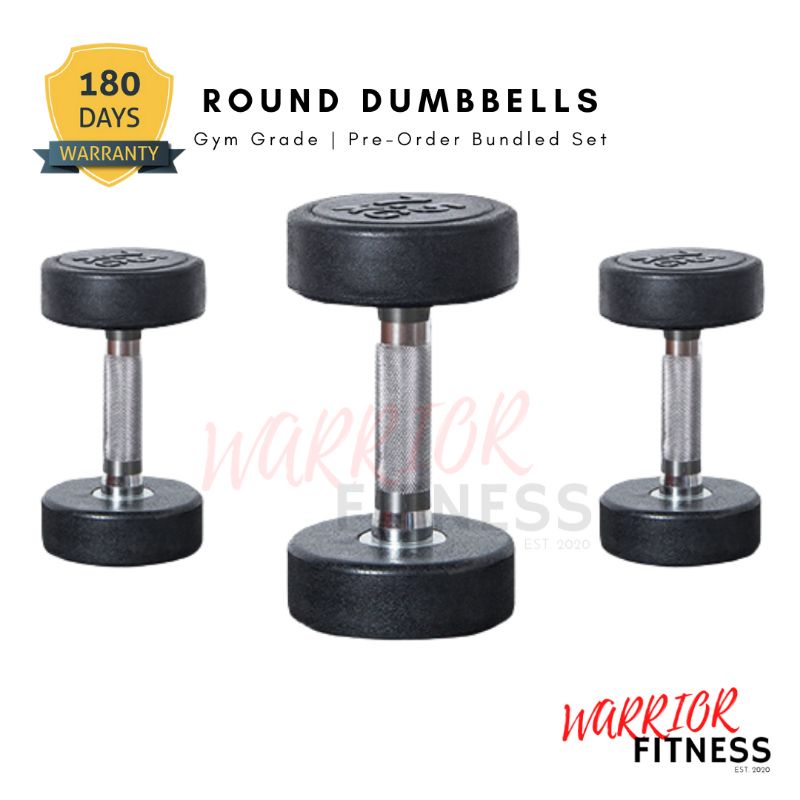 [Pre-Order] Gym Grade Round Dumbbells High Quality PU Dumbbells ...