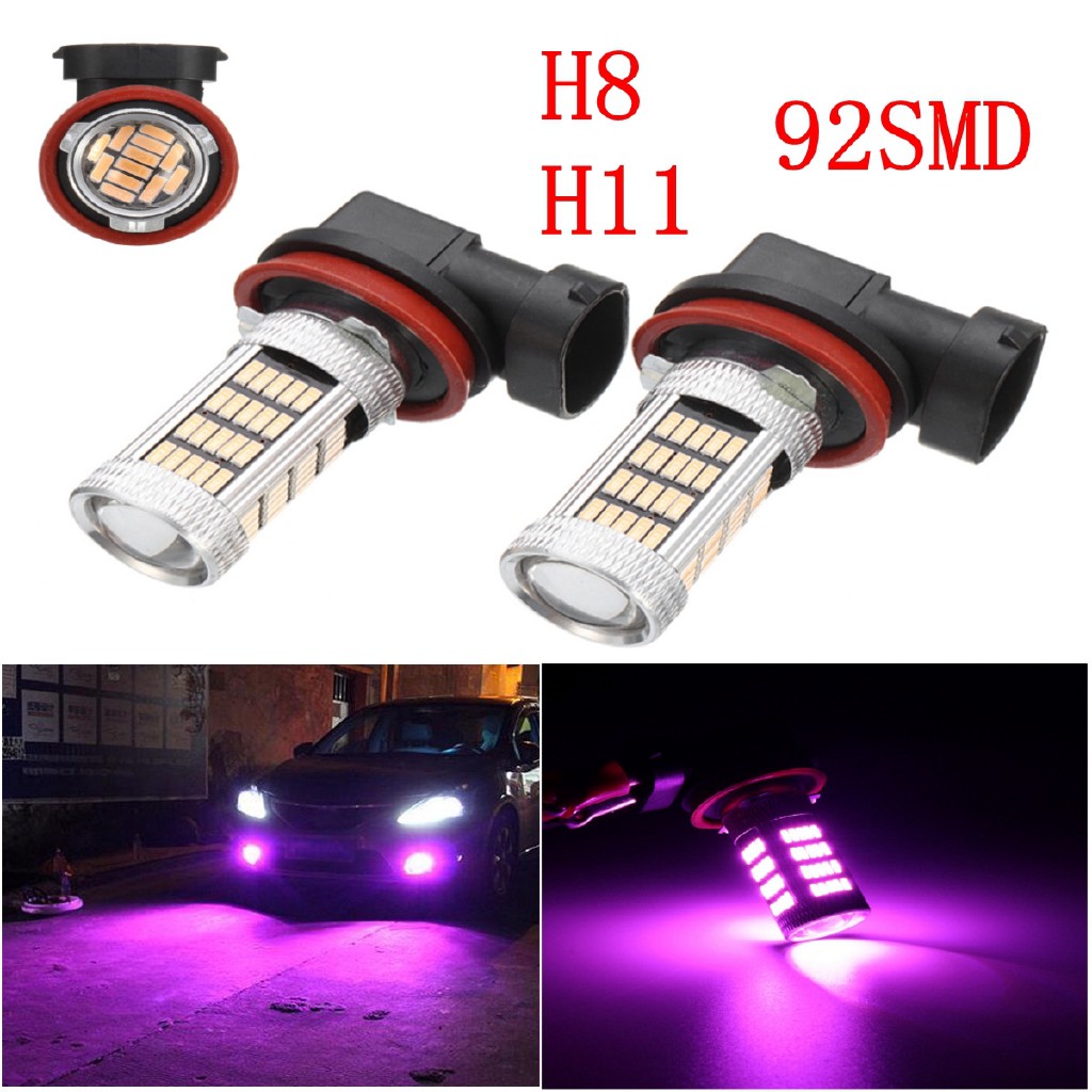 2PCS Pink Purple 33SMD 9006 HB4 LED Fog Light Driving Lamp DRL Bulb High Power
