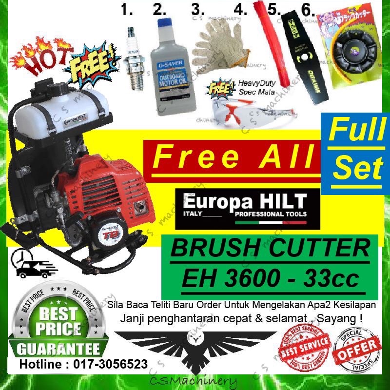 🔥 FreePackage 🔥 EH3600 100% Original Europa Hilt Brush Cutter EH3600 Italy Brand Mesin Rumput / Mesin Potong Rumput