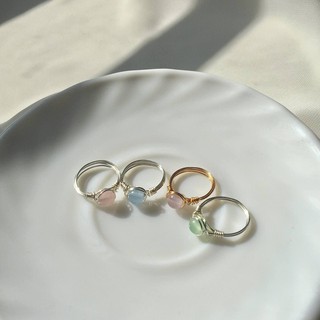 Handmade Wire Ring Crystal Bead