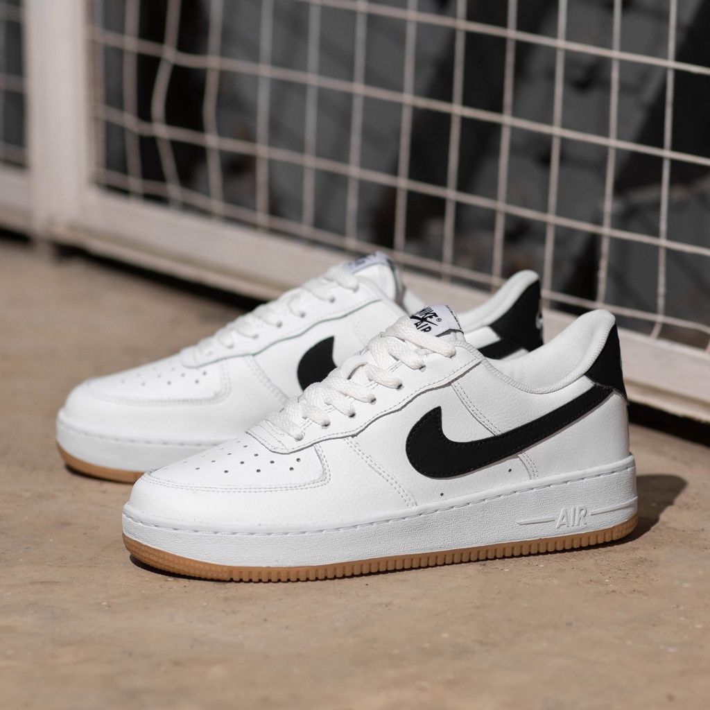 white and black gum bottom air force ones