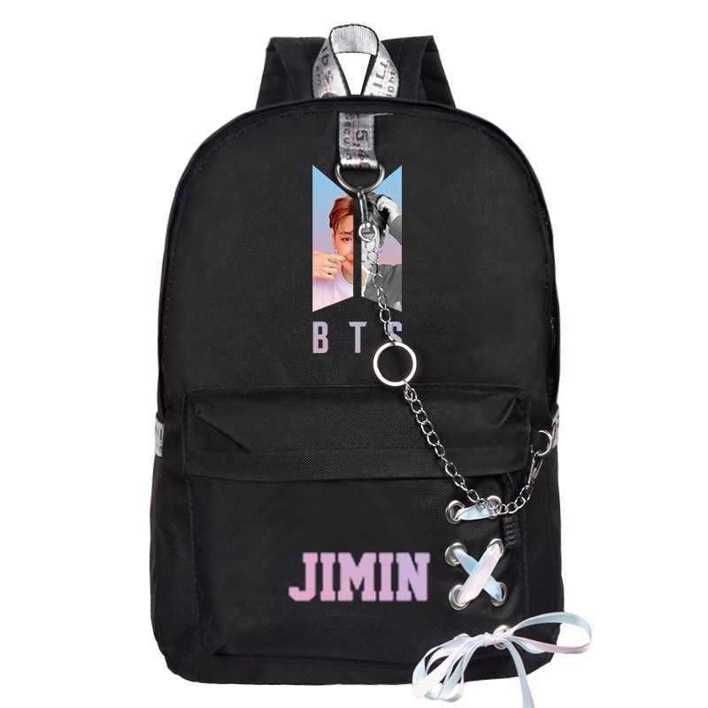 💕BTS Bag Sekolah Women's Bag BT21 bagTravel Backpack Casual Carry