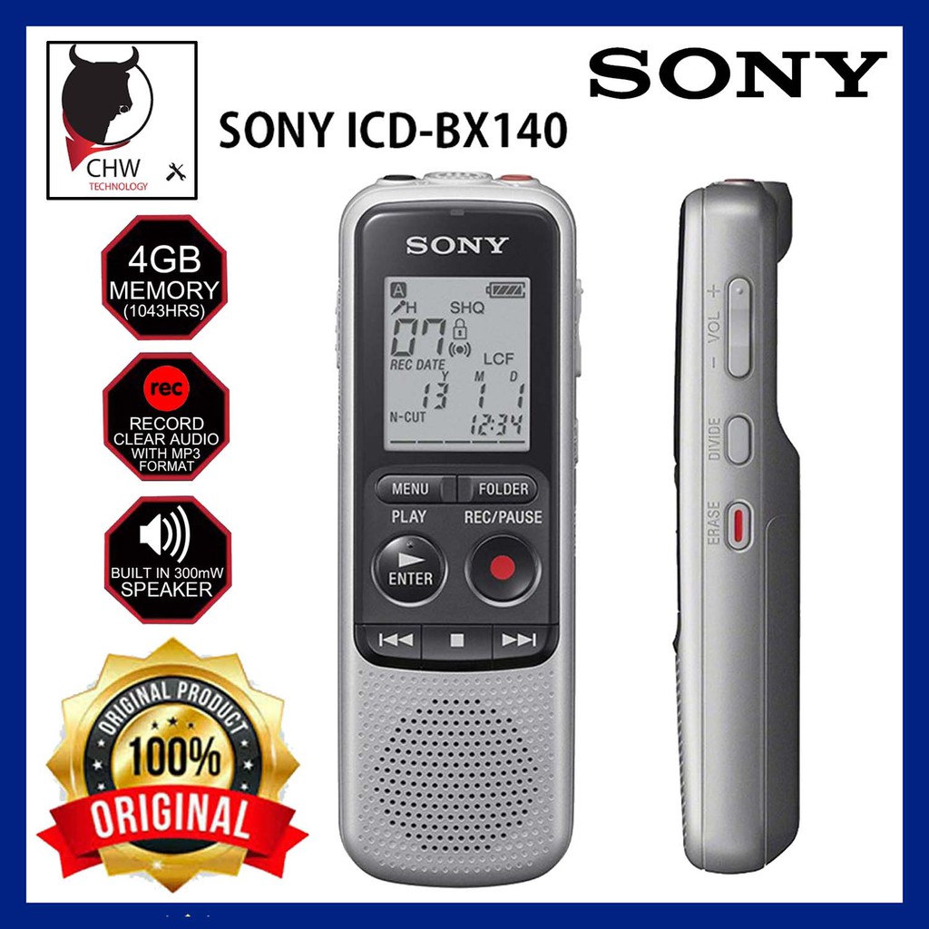 SONY ICD-BX140 Mono Digital Voice Recorder SONY ORIGINAL MALAYSIA ...
