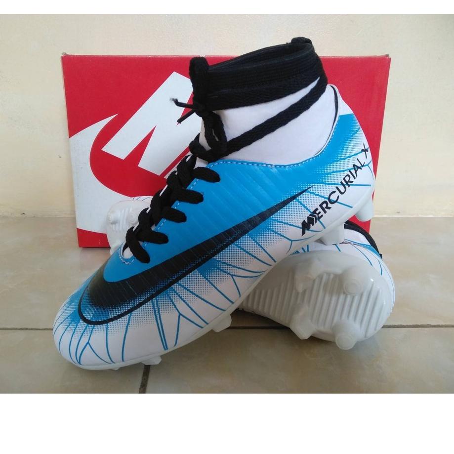 Espolvorear Una buena amiga Shipley Pay On The Spot ➲ Nike Mercurial X CR7 High Blue And White Children's  Soccer Shoes Import Vshر100 | Shopee Malaysia
