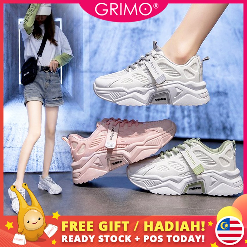 READY STOCK?GRIMO Hionie Sneaker Women's Sport Shoes Kasut Walking Running Lady Perempuan Wanita Travel Gift ks08588