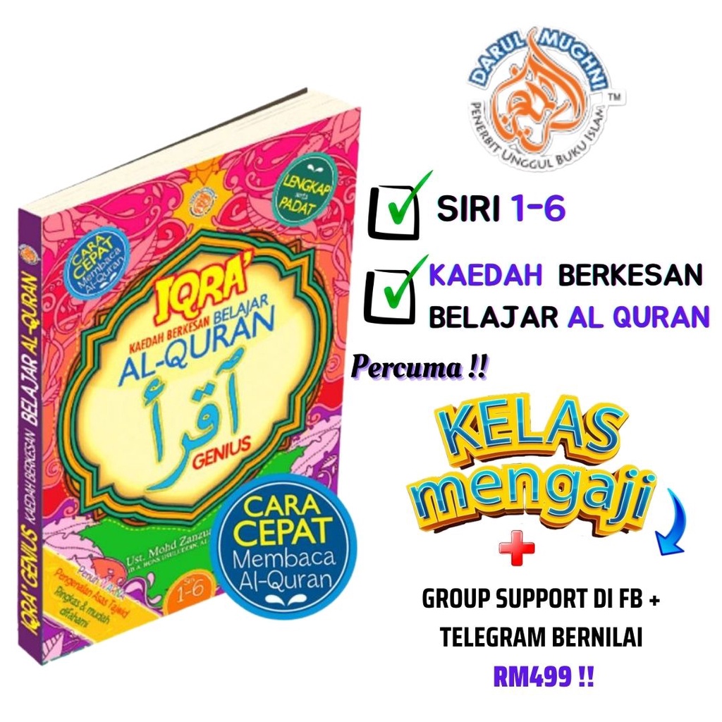 Iqra 1 6 Set Lengkap+FREE Gift+Kelas Mengaji-Al Quran-Quran-Muqaddam ...