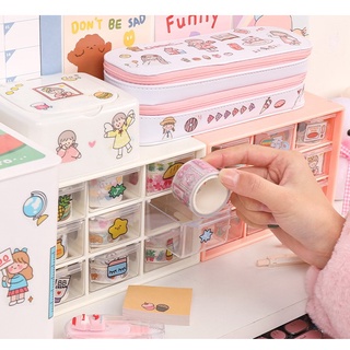 9 Slot Mini box Drawer Organizer Storage Box Desk Jewelry Comestic Stationery Storage Box[Free Sticker]
