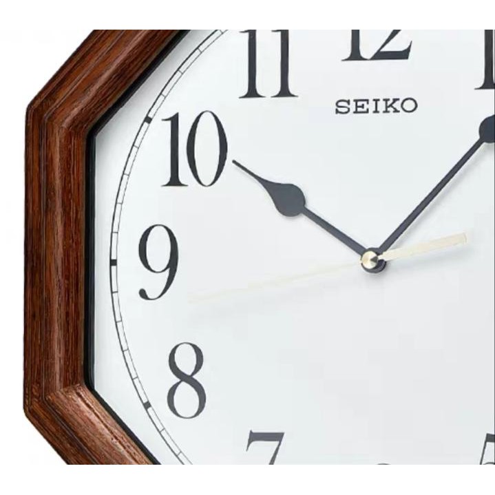 100% ORIGINAL SEIKO Octagon Quiet Sweep Wooden Wall Clock QXA529 (QXA529B)  [Jam Dinding Kayu] Malaysia | Shopee Malaysia