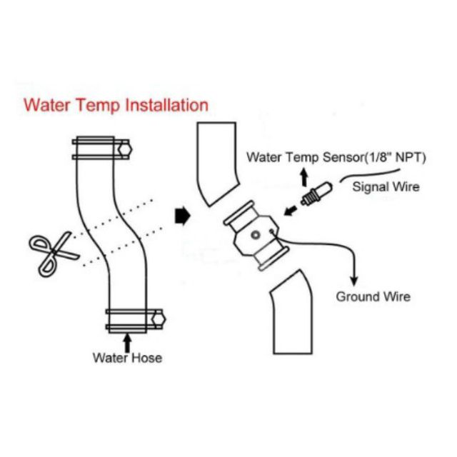 Car Temp Sensor Gauge Radiators Hose Adaptor 1.42 Blue Aluminum Water Temp Meter for Car Accessories Water Temp Sensor Adaptor 