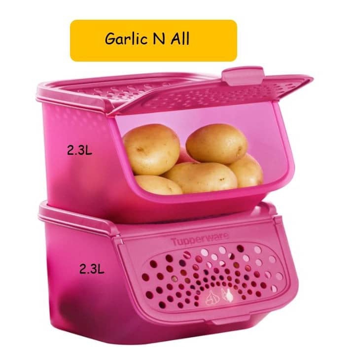 ( New ) TUPPERWARE Garlic N All Keeper 2.3L / Garlic Keeper Bekas Bawang