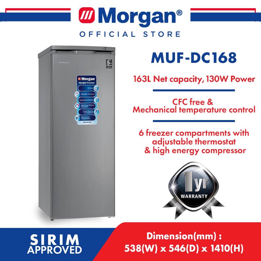 Direct Cool Upright Freezer 163L MUFDC168 GREY Shopee Malaysia