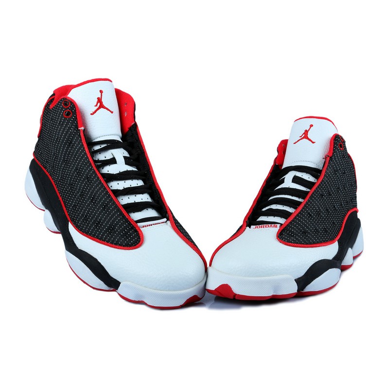 jordan men's retro 13 white black red