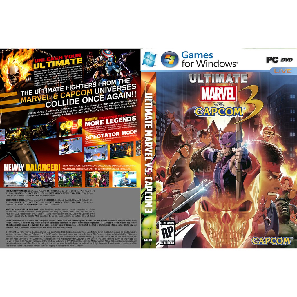 Ultimate Marvel Vs Capcom 3 Pc Game Offline Dvd Installation Shopee Malaysia