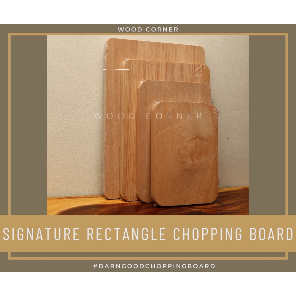 Rectangular Wooden Cutting Board Papan Potong Segi Dapur Buah Sayur 石楠木四方砧板 Shopee Malaysia