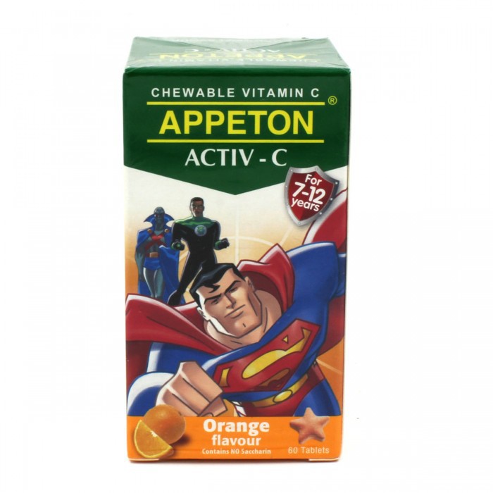 APPETON ACTIV C 100MG ORANGE FLAVOUR 60S
