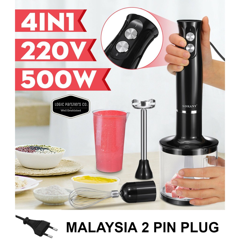 Sokany 4 In 1 Electric Handheld Blender Stick Hand Blender Mixer Food