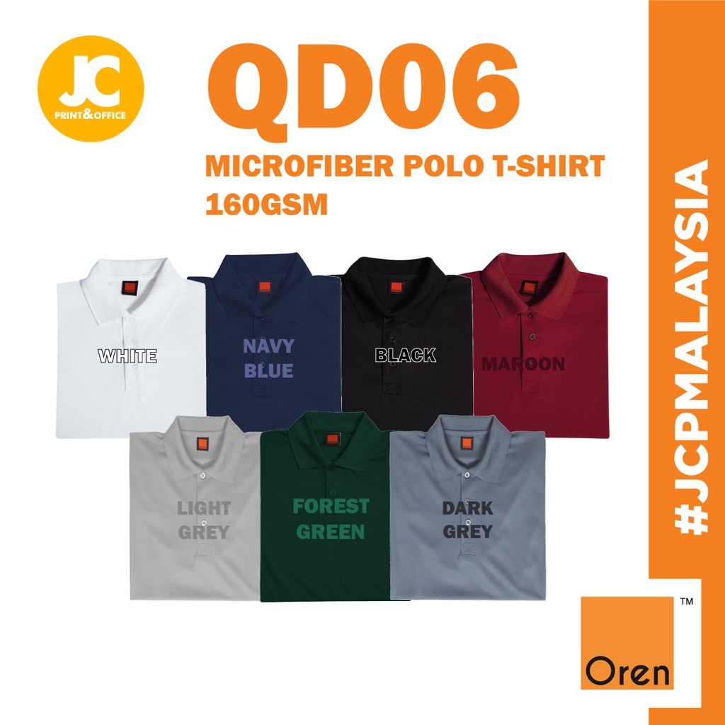 JCP x OREN SPORT The Best Selling Quick Dry Polo T-Shirt QD06 Unisex Sportswear Cool Fit Microfiber Plain Polo - QD06
