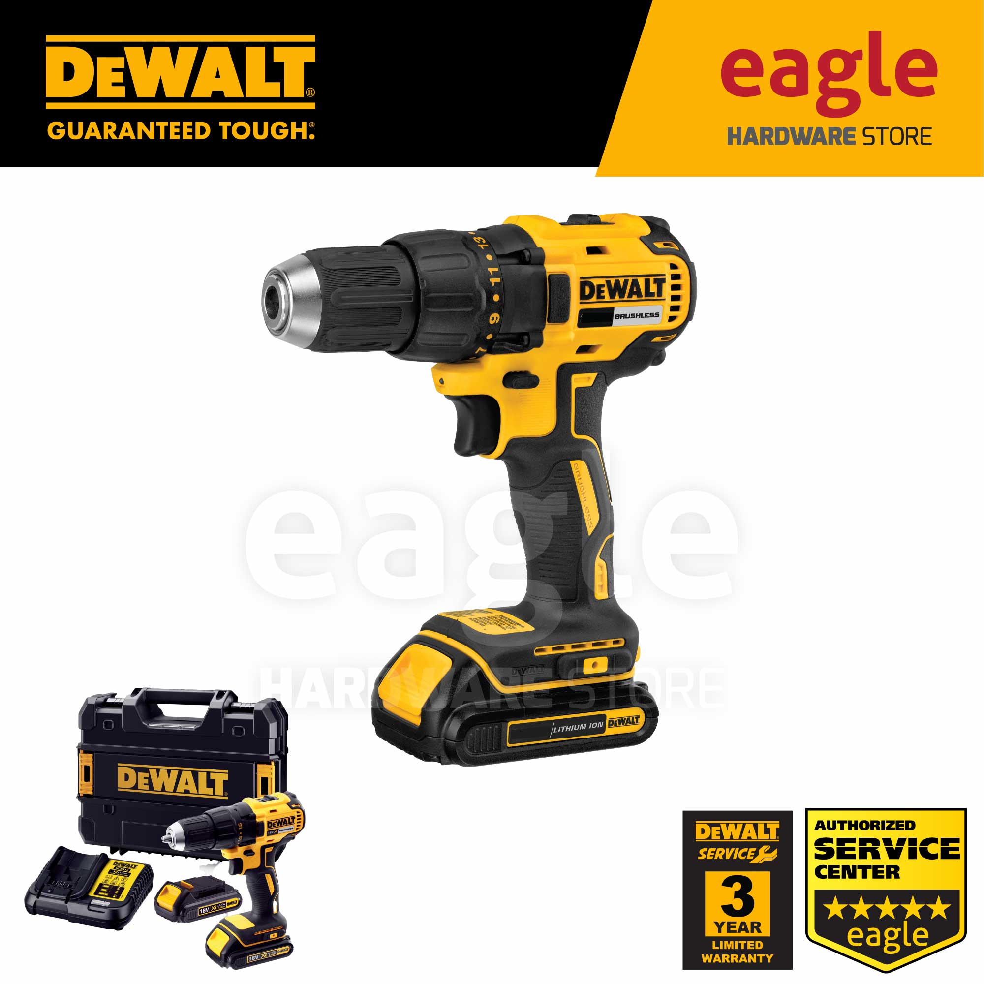 Dewalt DCD777D2B1 18V Cordless Brushless Compact Drill Driver With