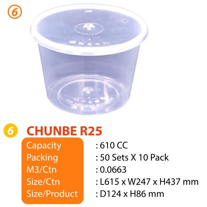 Chunbe Cb Ware R25 10 X 50set 500set 25oz Round Microwave Container Food Container With Lid 250 Ml Shopee Malaysia