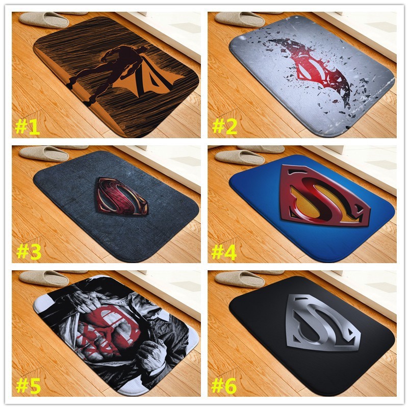 Superman Printed Floor Mats Anti Slip Rugs Figure Carpets Welcome