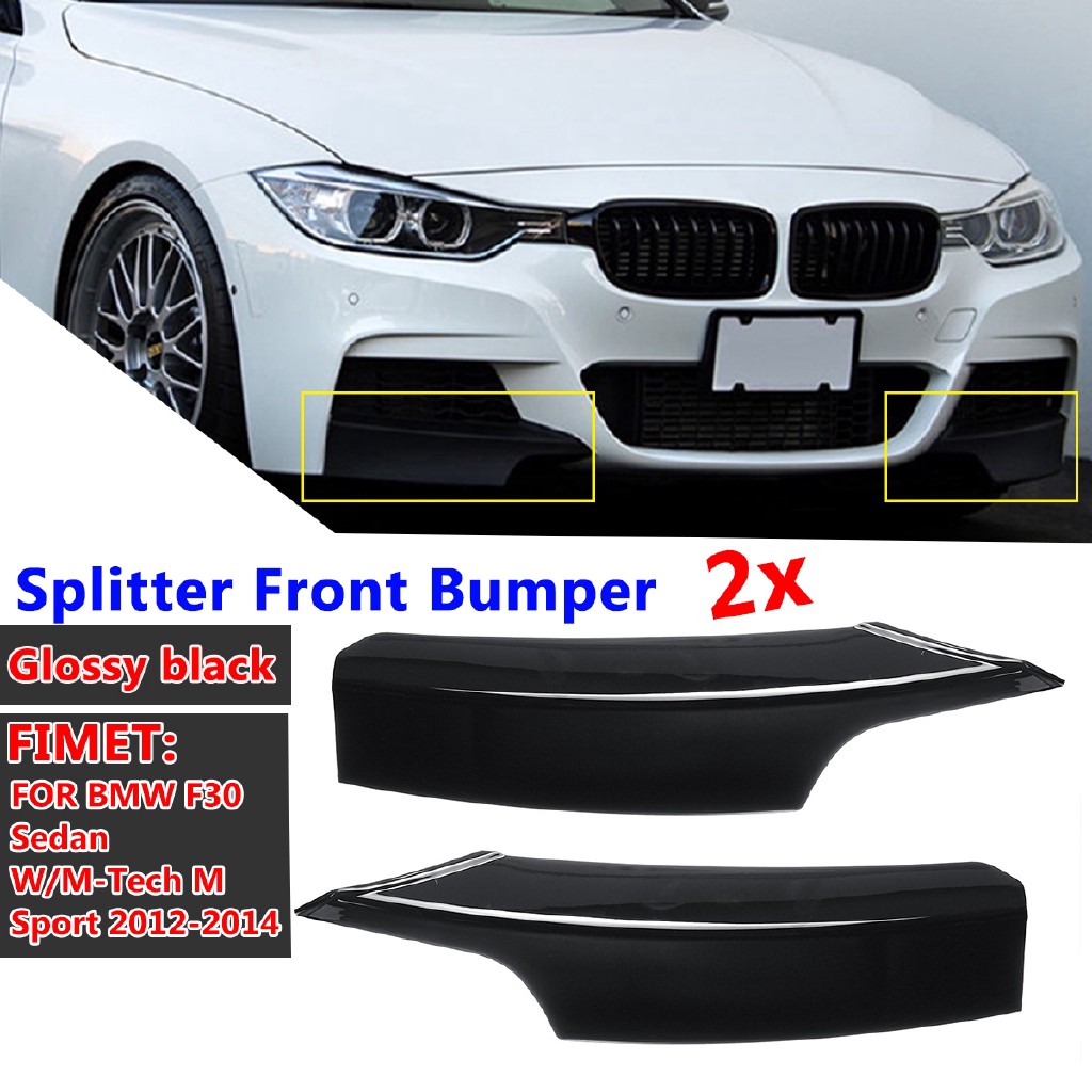 EPARTS Painted Black Front Bumper Lip Splitter Bumper Spoiler Apron Protector Fit For 2012-2018 BMW 3 Series F30 M-Tech M Sport 