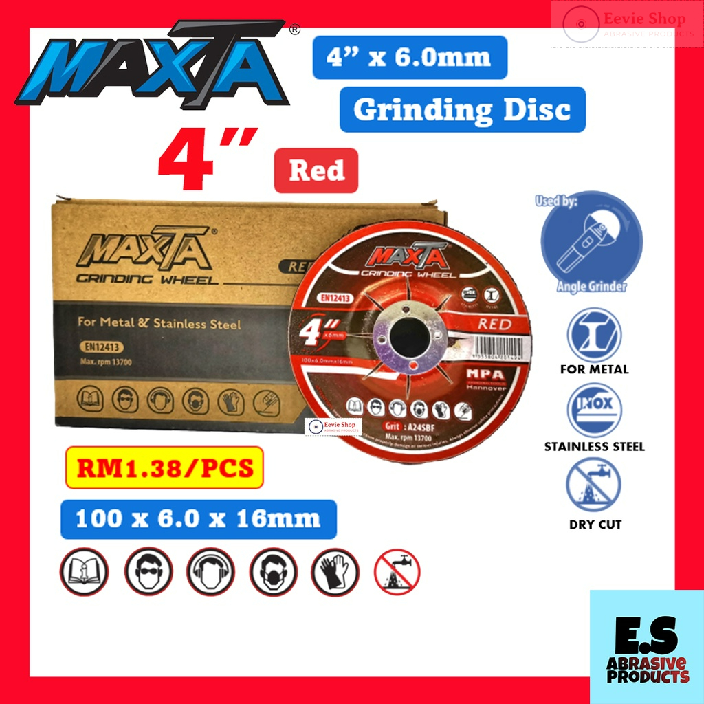 25pcs-maxta-4-x-6-0mm-grinding-wheel-disc-red-for-metal