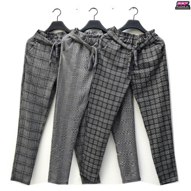 tie waist plaid pants