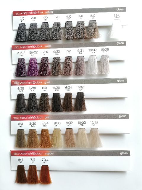 tigi hair color chart