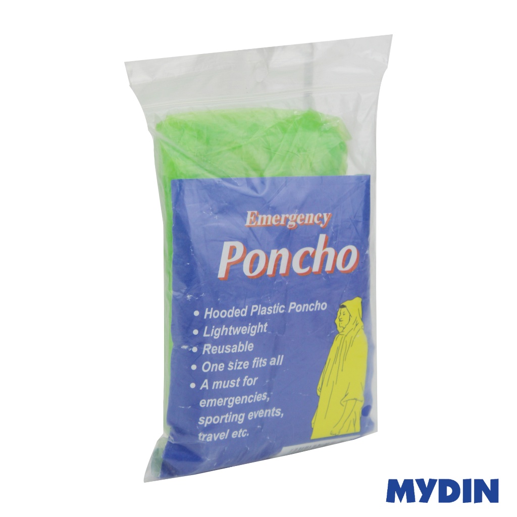 Disposable Emergency Poncho Green FRDXPD01-G