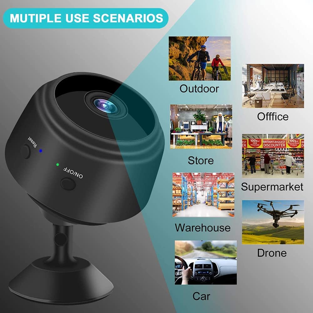 A9 Mini Camera Wireless WiFi IP Network Monitor Security Cam HD 1080P Home Security P2P Camera WiFi mini spy Hidden 1080P Full HD Camera Car DVR Sports DV Cam Mini Camera Portable Small Hd Cam 1080P & Motion Detection & Night-Vision Indoor Covert Security