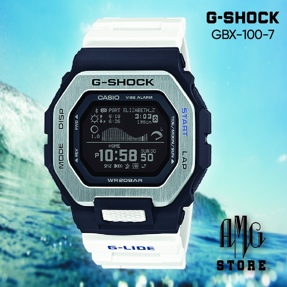 New Arrival G Shock Original Gbx 100 7 Glide White Panda 100 Authentic Shopee Malaysia