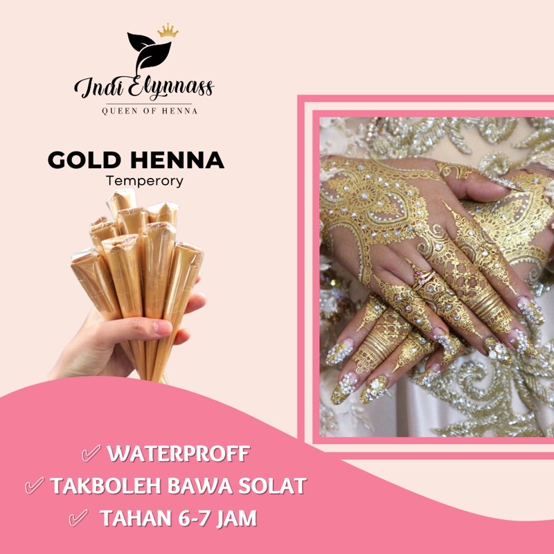 GOLD HENNA GLITTER BRIDAL READY STOCK