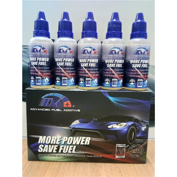 KM+ Advanced Fuel Additives fuel save 1set 5PCS Total 400ML ADD TO RON95 BETTER PERFORMANCE THAN RON97 timemax