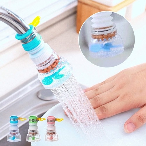 FEELING🌞Water Purifier Filter Activated Carbon Filtration,Rotation Kitchen Faucet Spouts Sprayers PVC Shower Tap Water Filter Purifier Nozzle Filter Water Saver For Household Kitchen