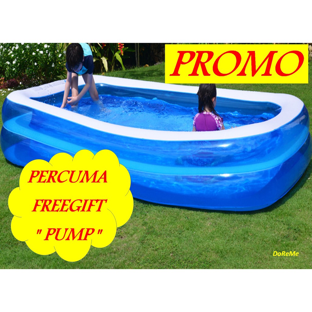 Kolam Mandi Besar Murah Kanak Kanak Dan Dewasa Pump Percuma Inflatable Swimming Pool For Child Large And Cheap Goggle Shopee Malaysia