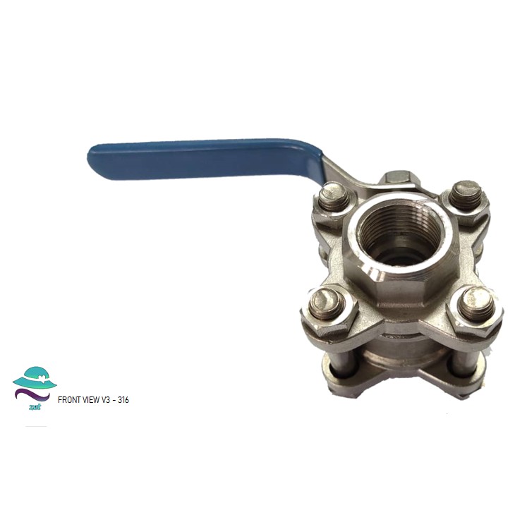 3 Piece 316 Stainless Steel Ball Valve Heavy Duty 3 Shopee Malaysia