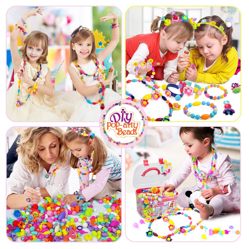 Snap Pop Beads Arts and Crafts Gifts for Kids DIY Necklace Bracelet Hairband and Ring Creativity Gifts for Age 4 5 6 7 8 Year Old Girl CENOVE Jewelry Making Kit Toys for 4 5 6 7 Year Old Girls 