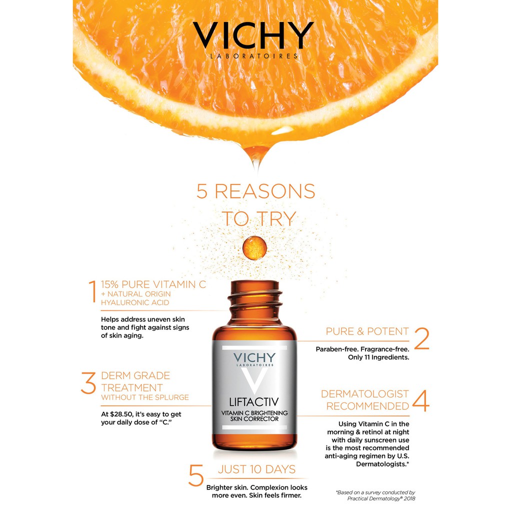 VICHY LIFTACTIV VitaminC Serum 10ml for Anti Aging Brightening