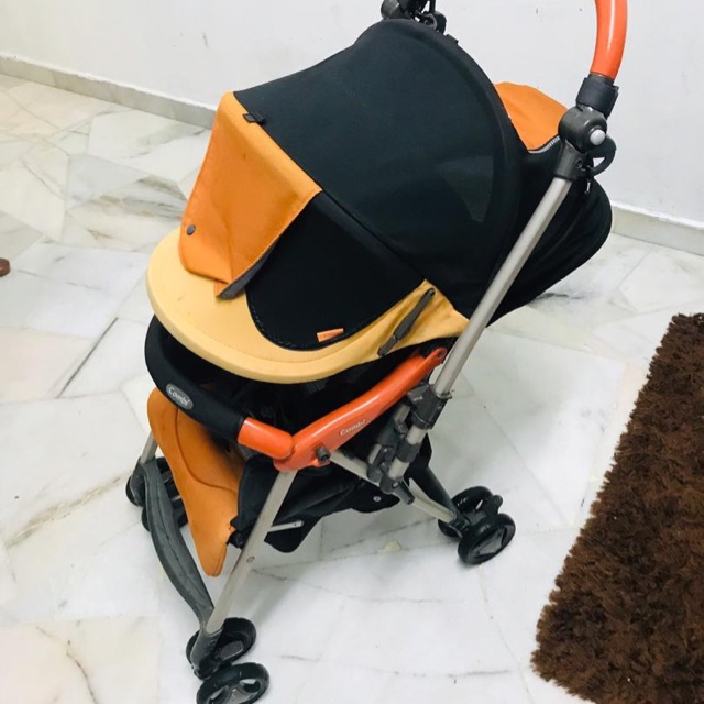 combi stroller orange