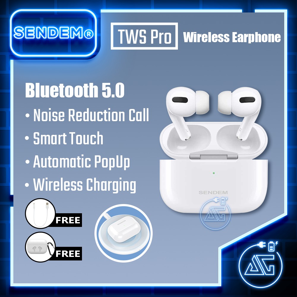 Sendem tws pro bluetooth v5.0 noise reduction wireless earbuds