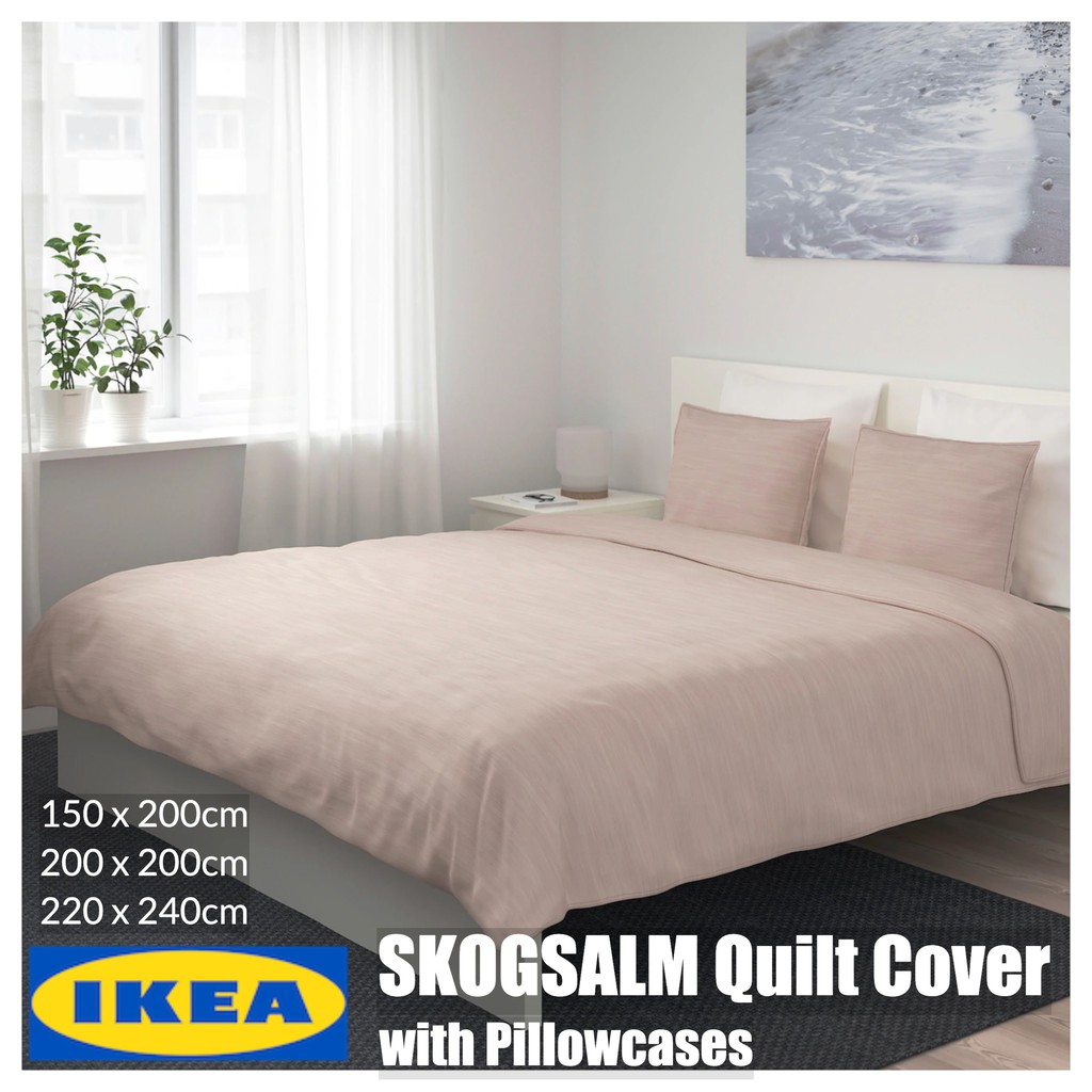 Ikea Skogsalm 100 Cotton Quilt Cover With Pillowcase Pink