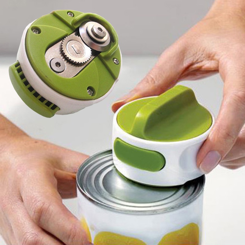 Multi-function Space-Saving Manual Steel Topless Can Opener / Two Types Portable Easy Twist Release Can-Do Corkscrews