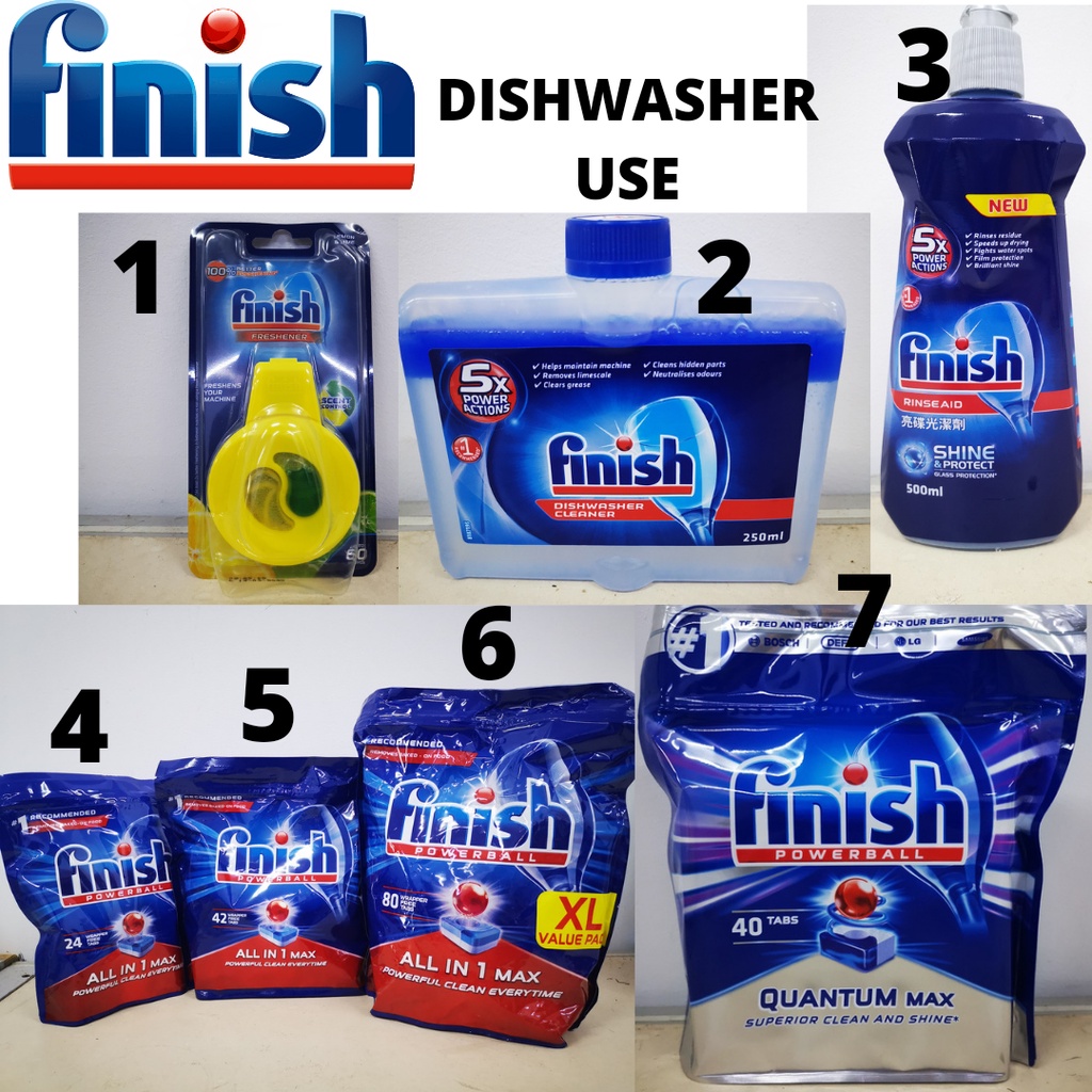 Finish Dishwasher Tablet All In One Max 24 42 80 Tabs Rinse Aid Shine